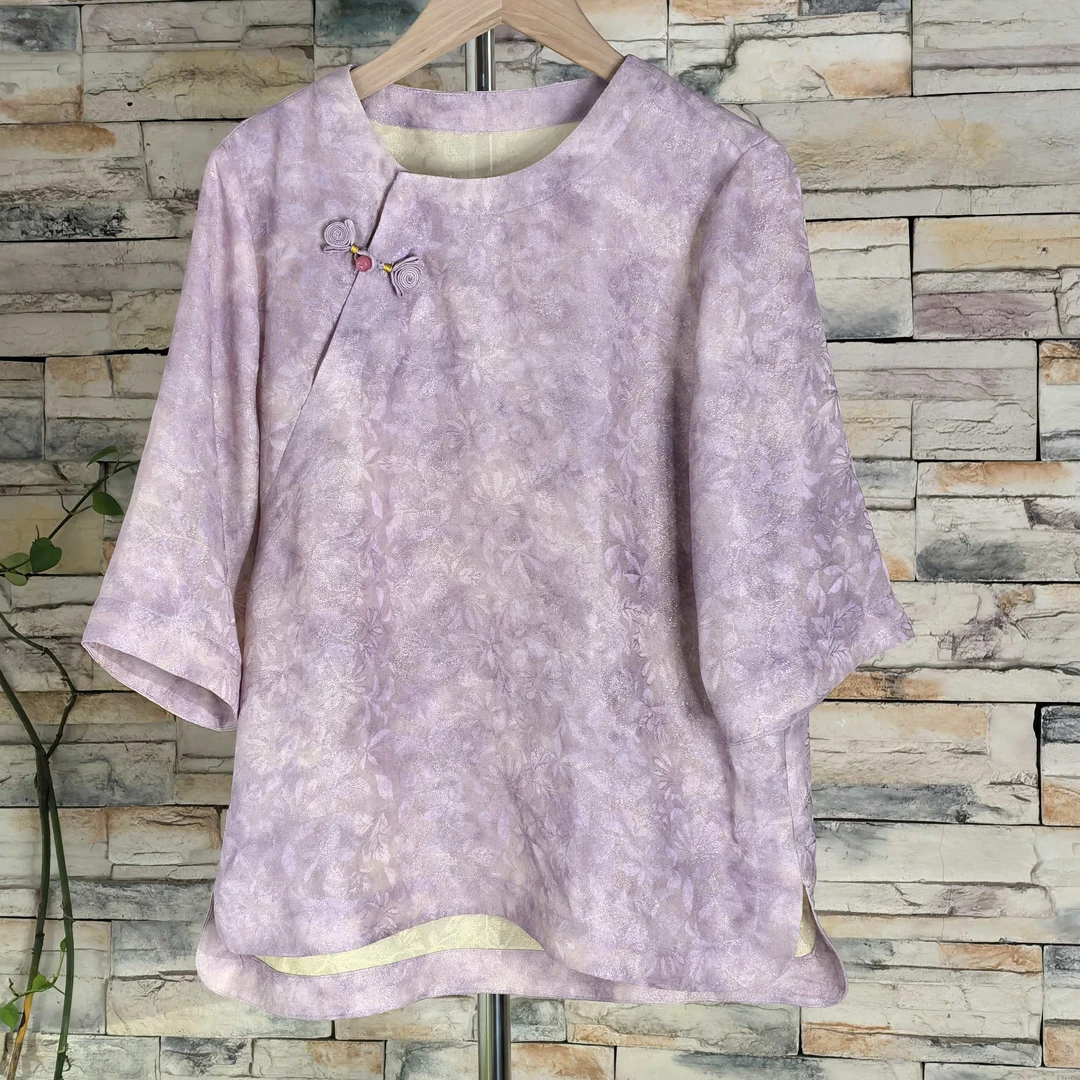 【花影】夏季复古国风新中式桑蚕丝四经交萝女装上衣女