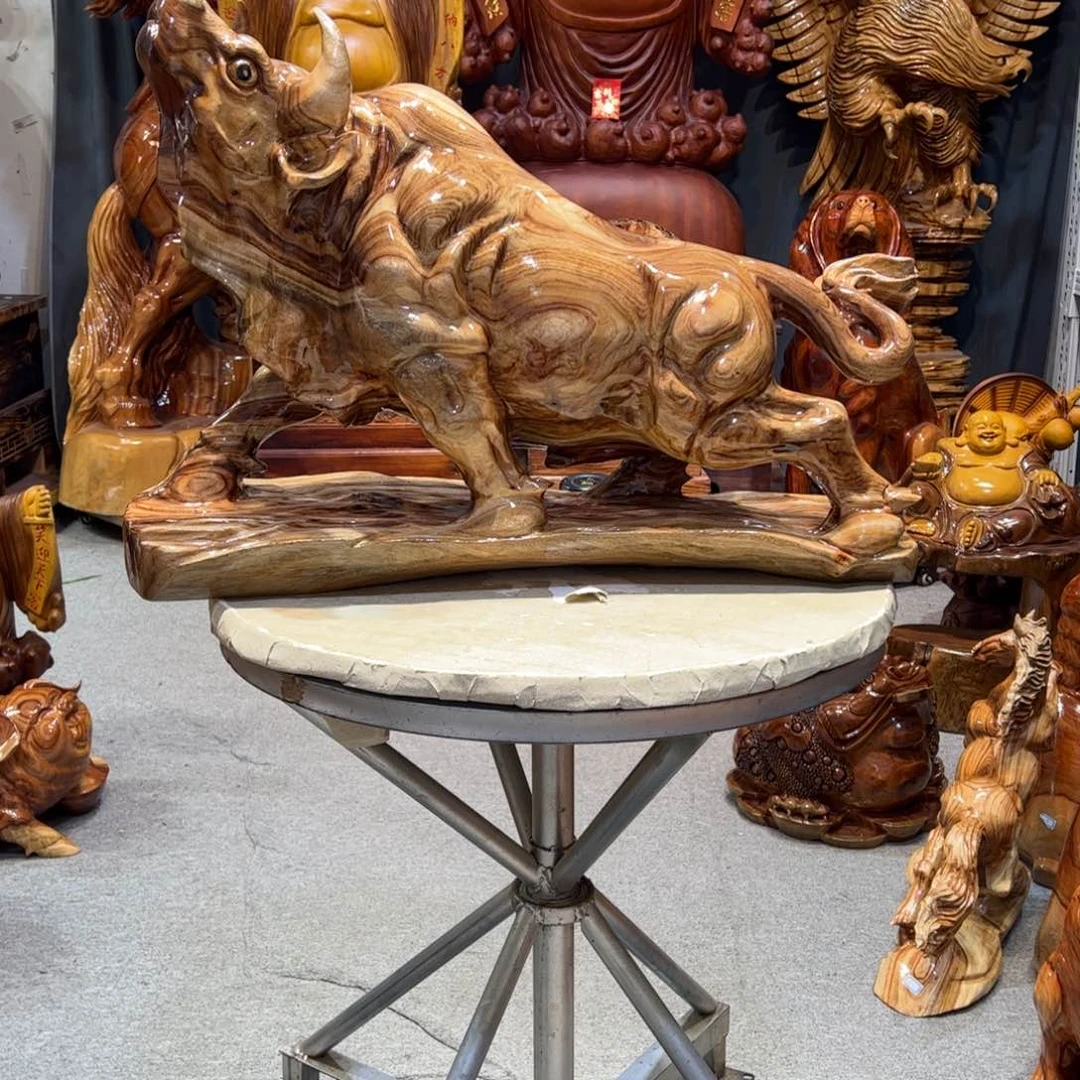 茅***涛香樟木香樟木材质牛牛摆件