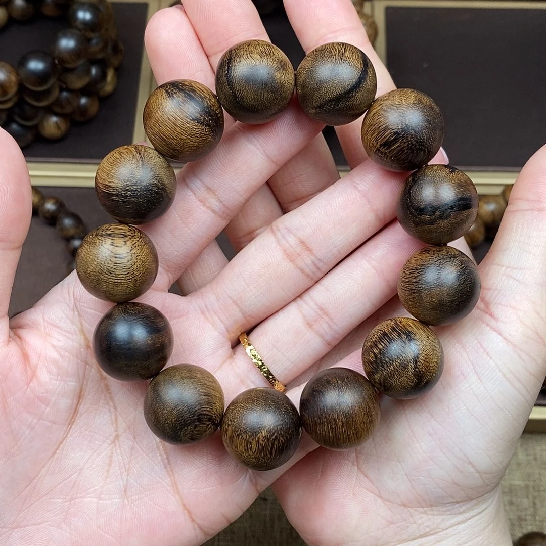 沉香手串越南芽庄白棋楠虎皮缨子瘤疤沉水