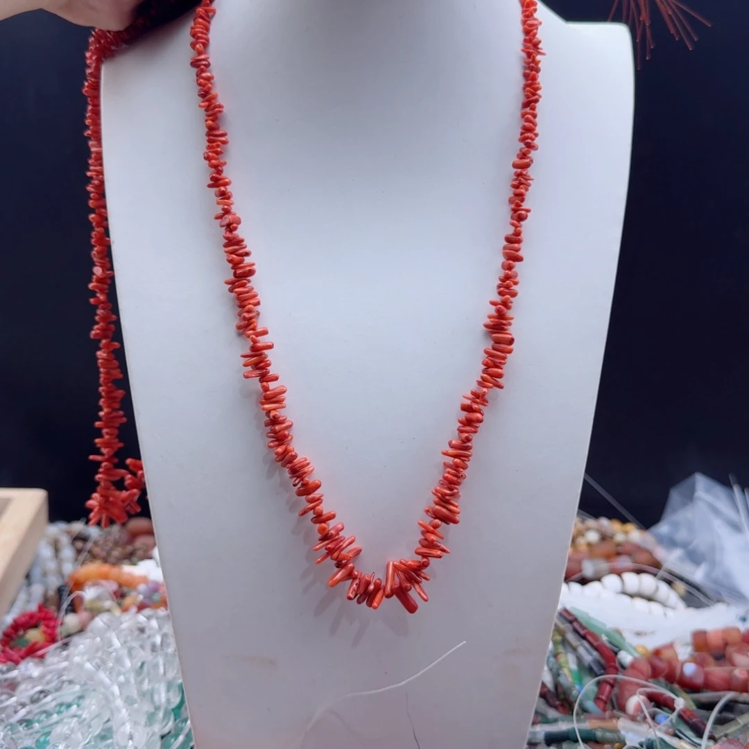 玛瑙/玉髓合金珠宝半成品原枝项链橘色一条