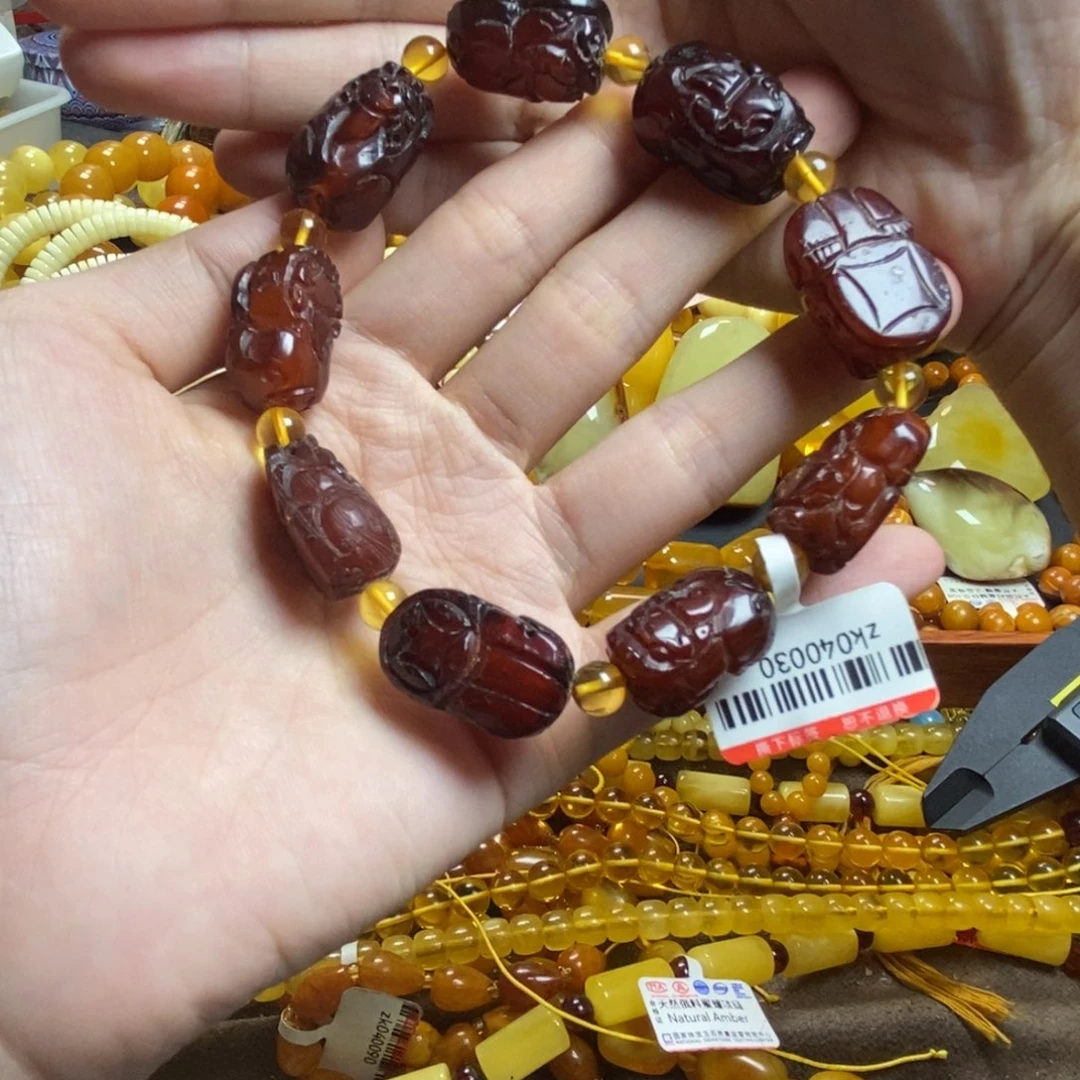 风***子琥珀未镶嵌珠宝奇石蜜蜡