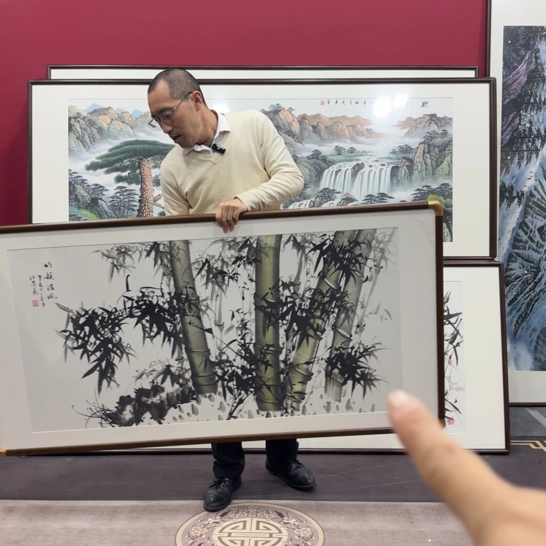 国画手绘作品带框160/80