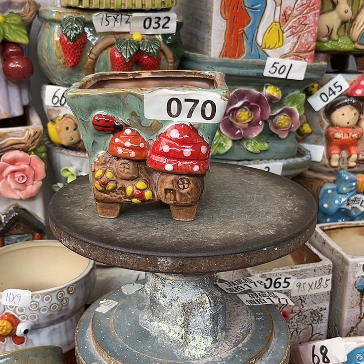 粗陶材质多肉花盆