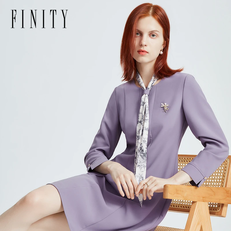 【粉丝专享】FINITY 气质设计感连衣裙宽松休闲时尚 F21W1C24L6