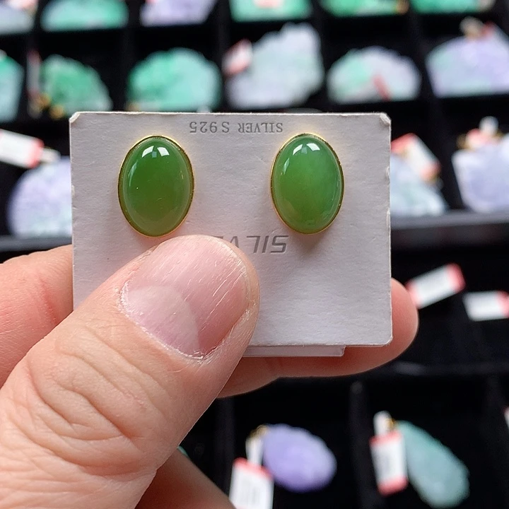 颈饰银S925镀金镶嵌和田玉