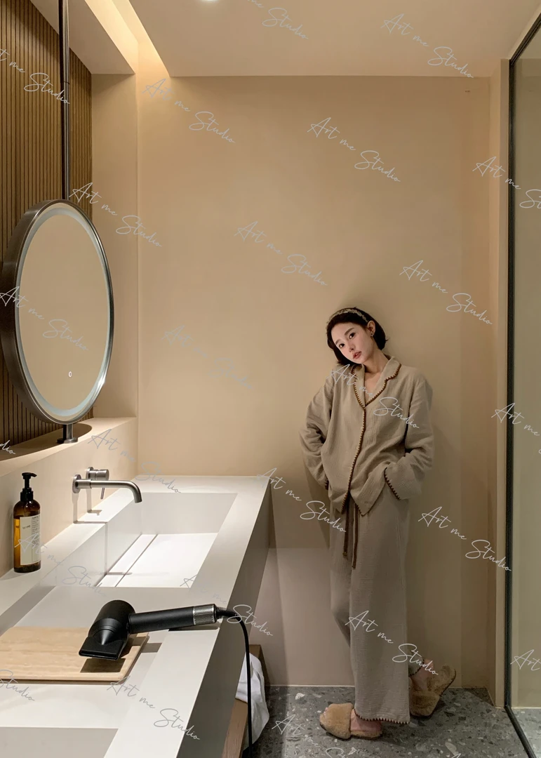 【100纯棉】婴儿肌透气裸肤质感精梳棉高密肌理睡衣套装w1812p2