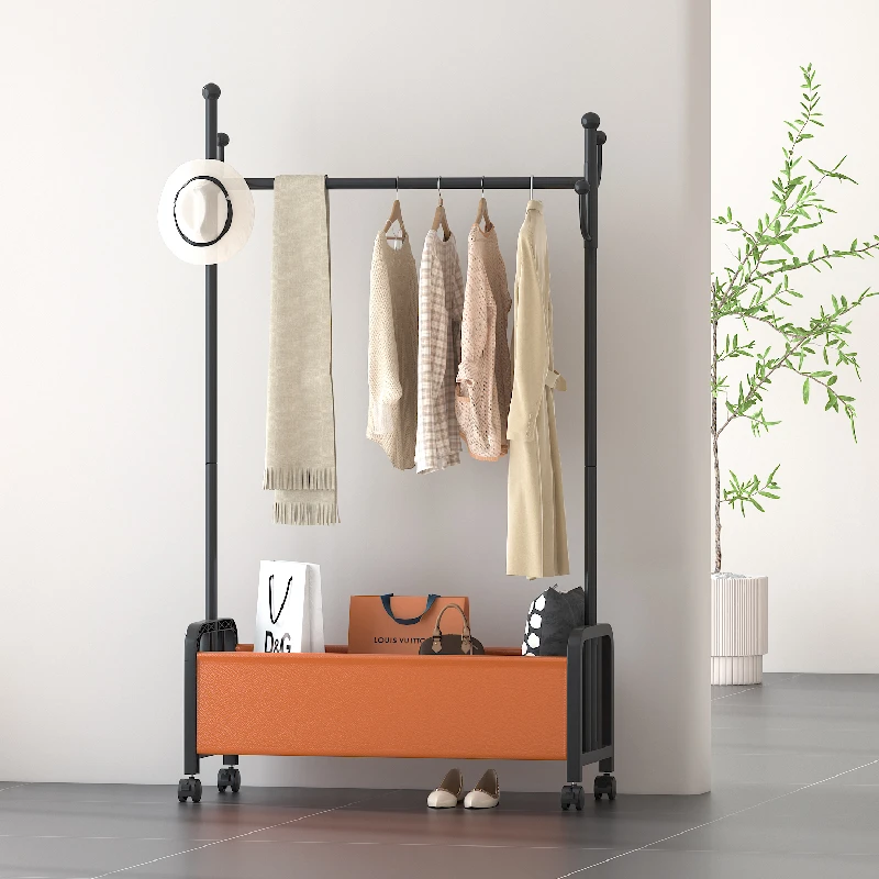 家用挂衣架落地衣帽架客厅可移动衣服加房间阳台立式衣架子晾衣架