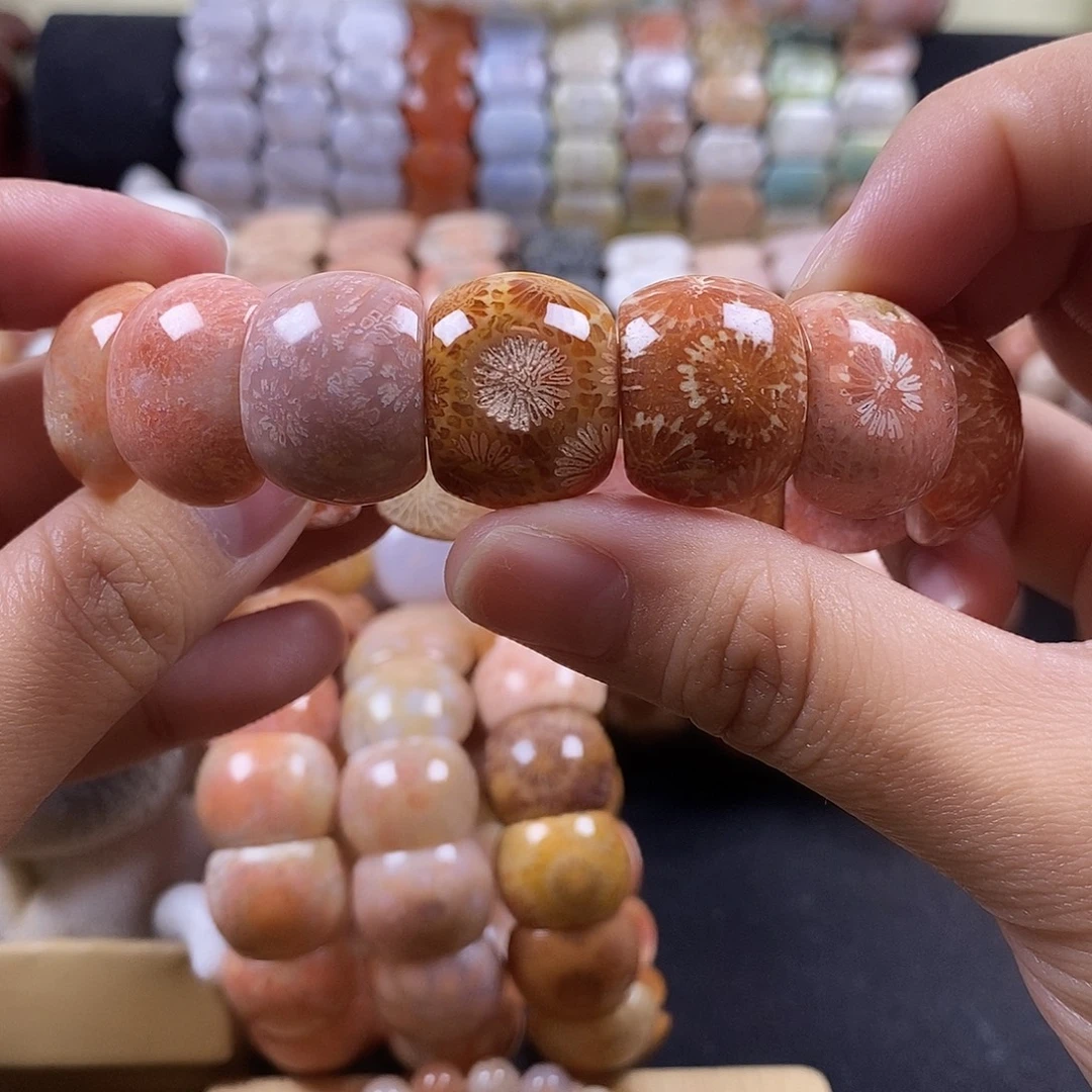 硅化珊瑚（珊瑚玉）未镶嵌手牌上新 4