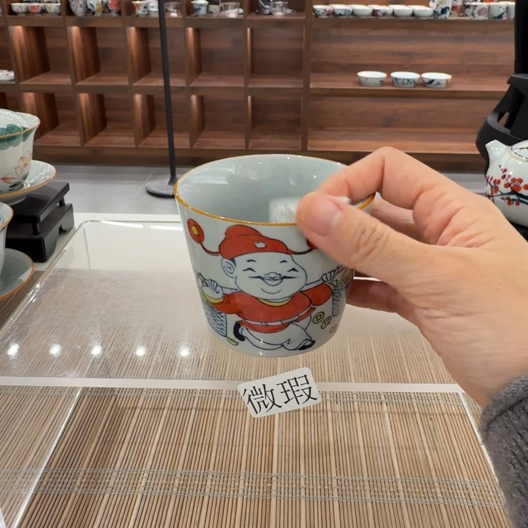 釉下手绘茶具微瑕