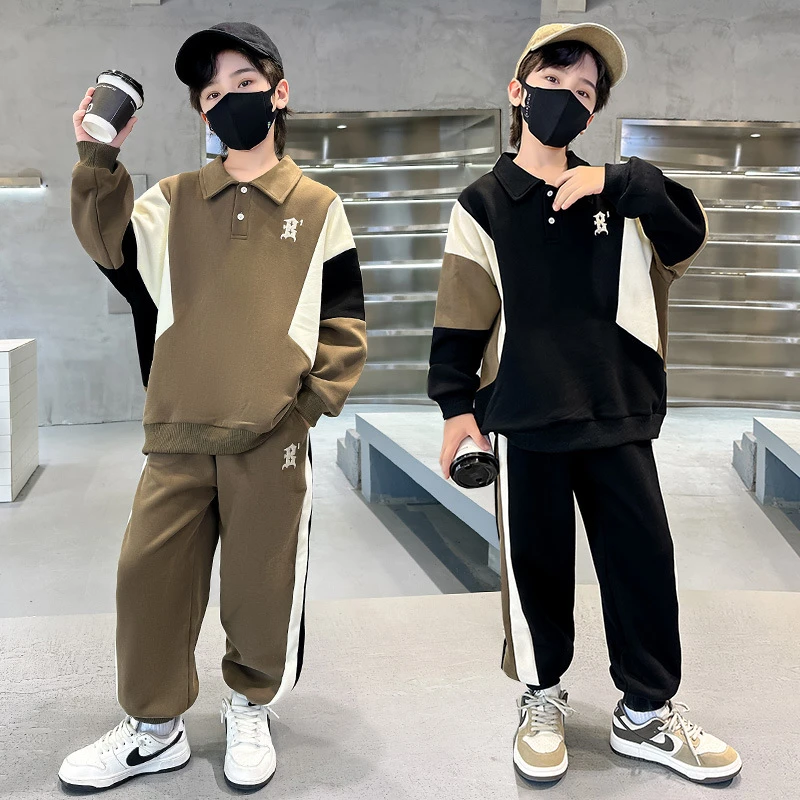 男童春装休闲套装2025新款儿童装男孩中大童春秋季运动卫衣两件套