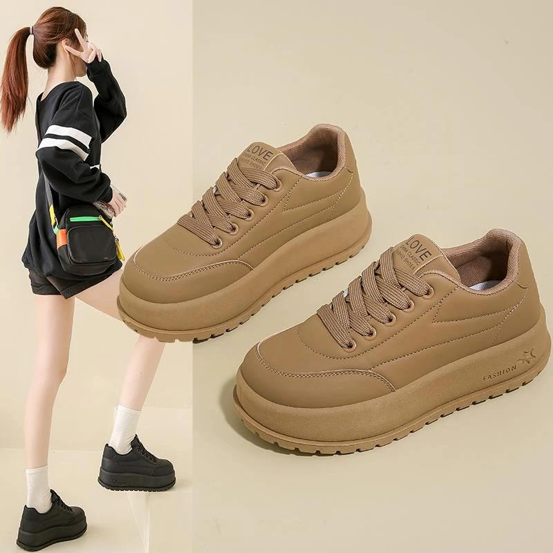 小白鞋女鞋2025春秋新款ins小众鞋子爆款运动白色百搭厚底板鞋