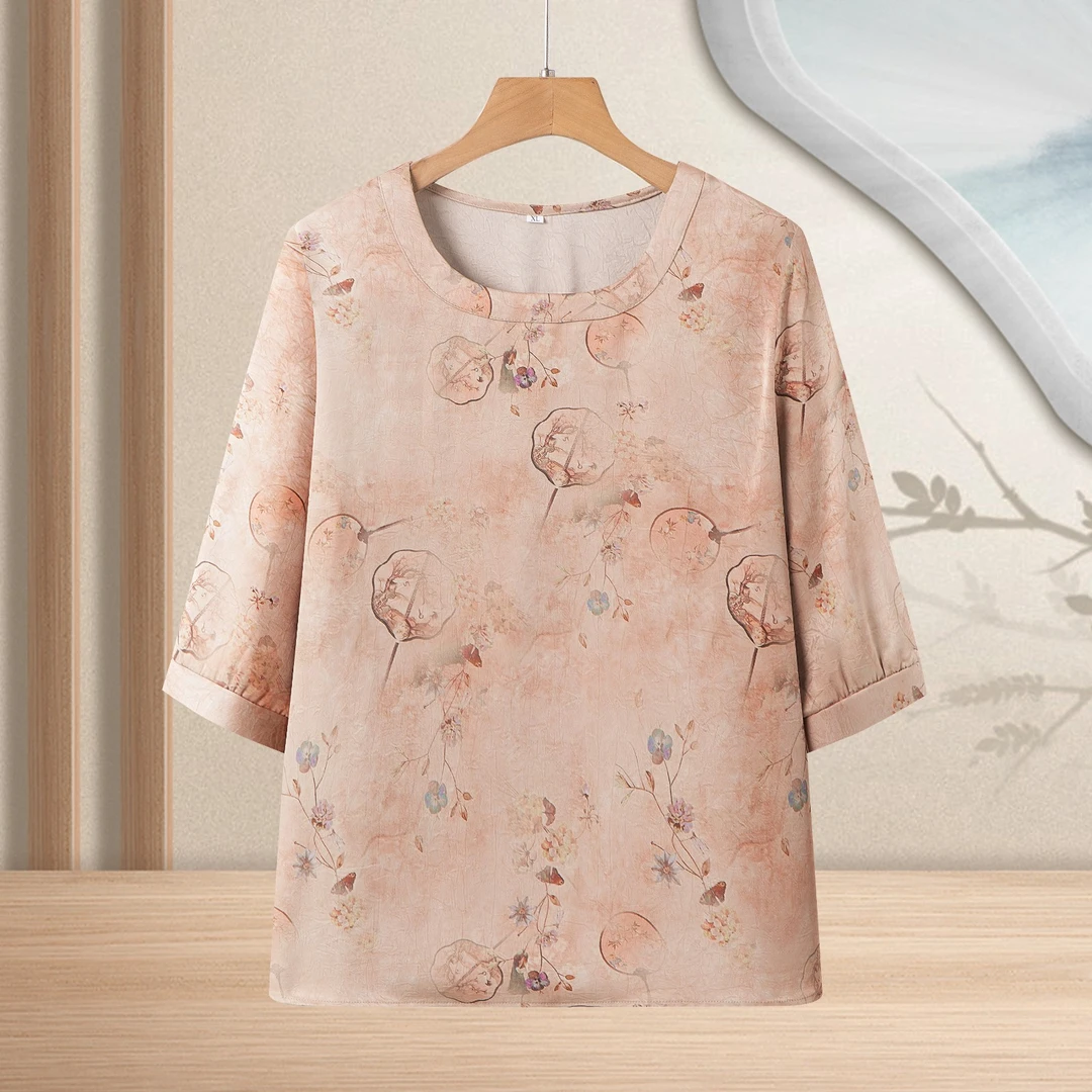 中老年妈妈装夏季休闲中国风大码老年人夏装气质宽松百搭奶奶装