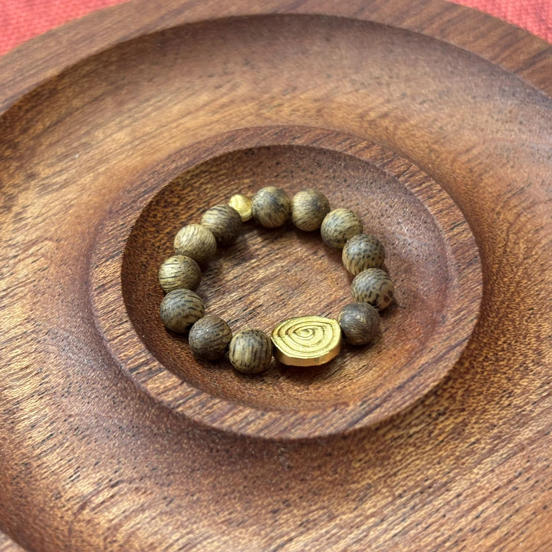 绿棋戒指0.4+银镀金配饰