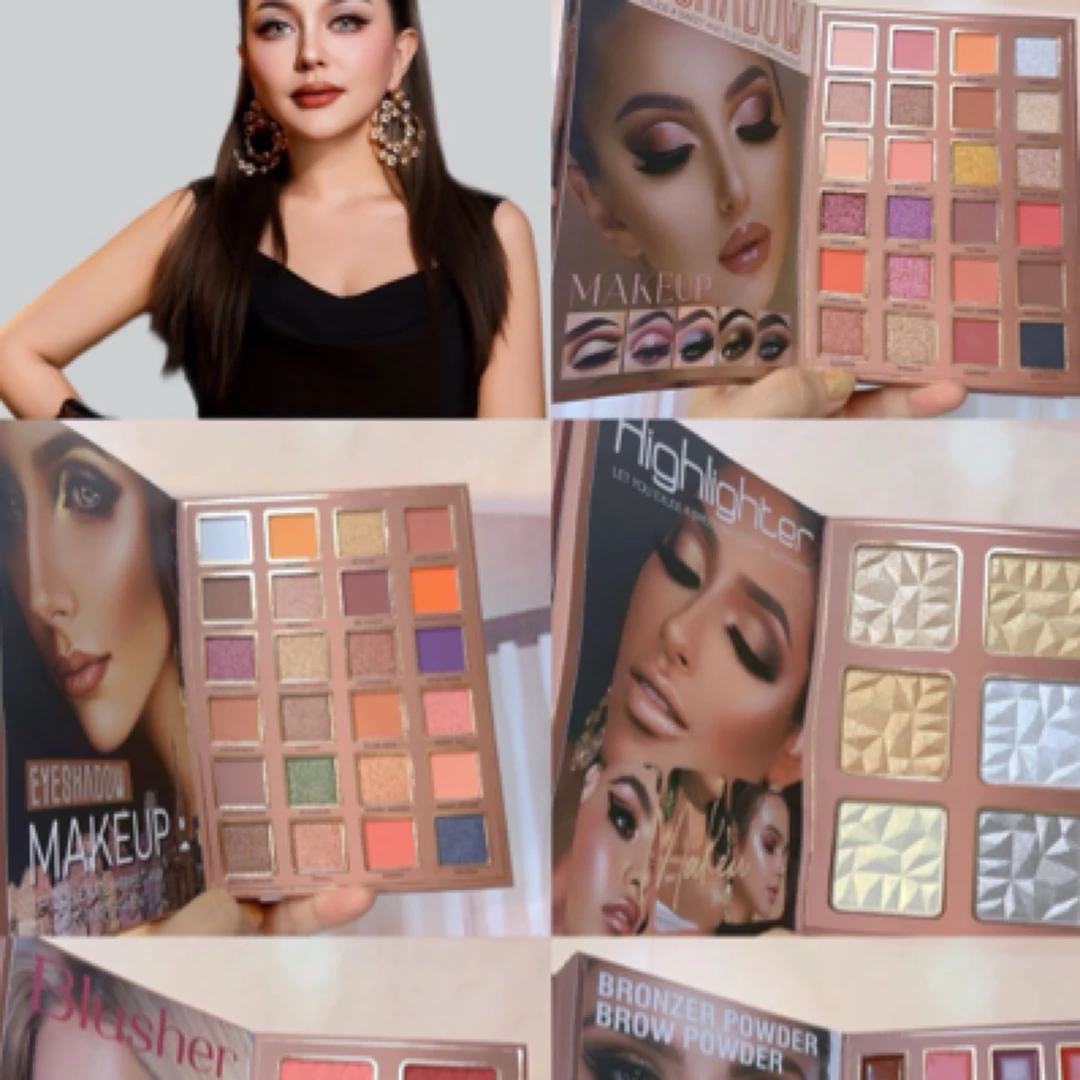 Aomeila5层彩妆书本眼影高光腮红修容口红一体多功能盘