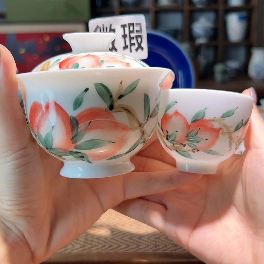 【闪购商品】微瑕 手绘 盖碗