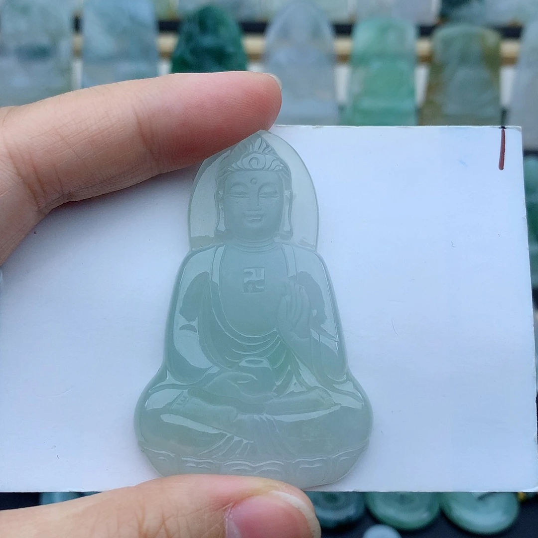 翡翠未镶嵌颈饰阿弥陀佛