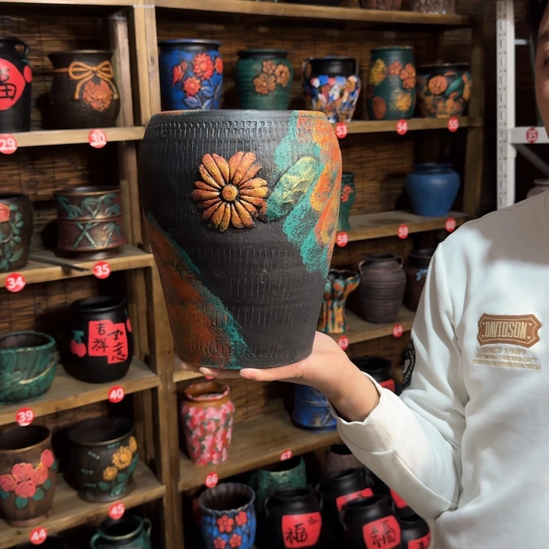 带孔高端浮雕花盆炸炸炸