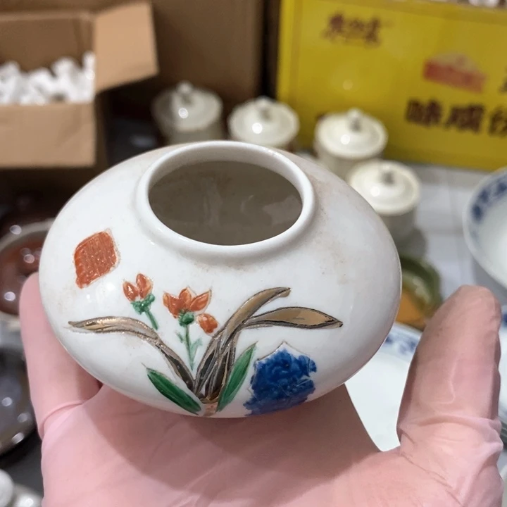 瓷片一厂兰花水盂