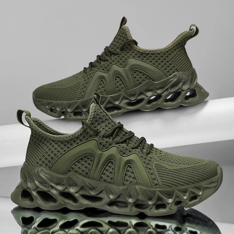 润妍网面公路工作跑步鞋减震防滑男鞋MD潮鞋百搭透气休闲运动鞋潮