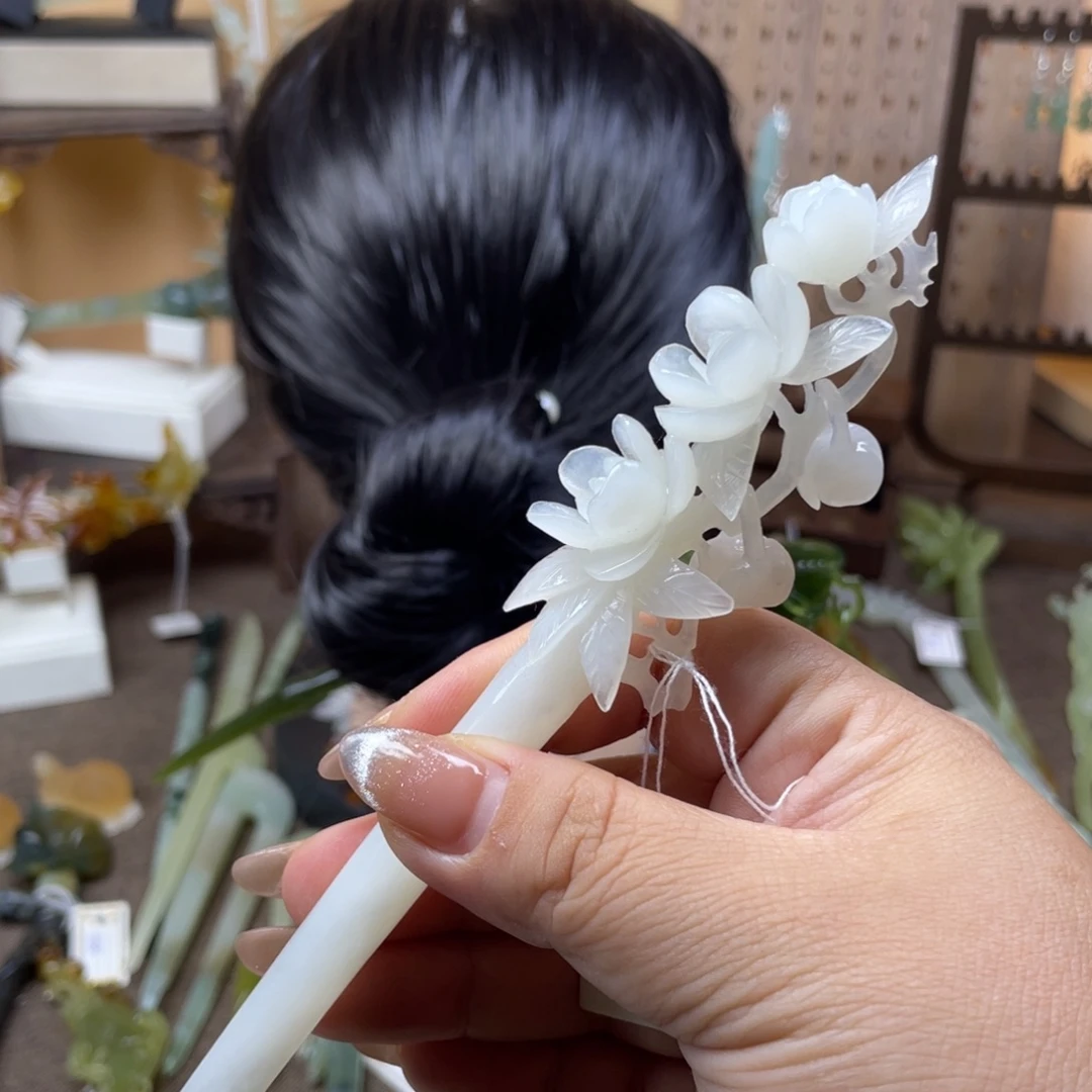 漓***ξ岫玉未镶嵌发饰发簪