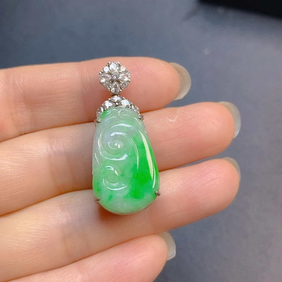 翡翠银S925镶嵌颈饰