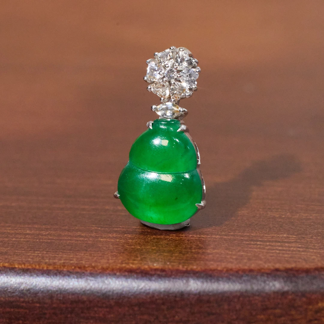 【歪歪】葫芦*翡翠吊坠*18K金镶嵌（多样性发）N5195