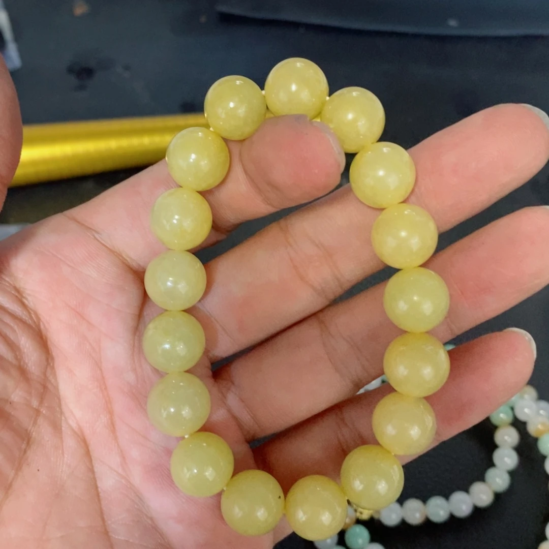 定制翡翠未镶嵌琢**磨手链一物一拍