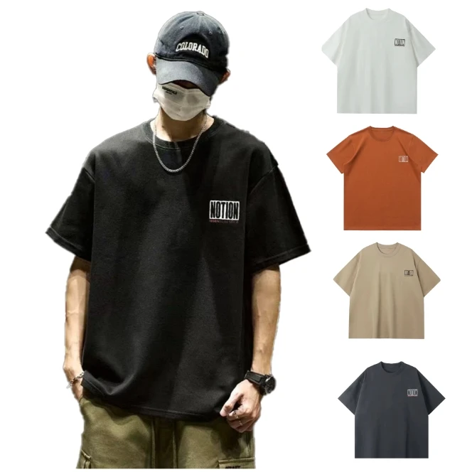 百搭纯棉休闲春夏宽松圆领美式休闲T恤--刺绣NOT