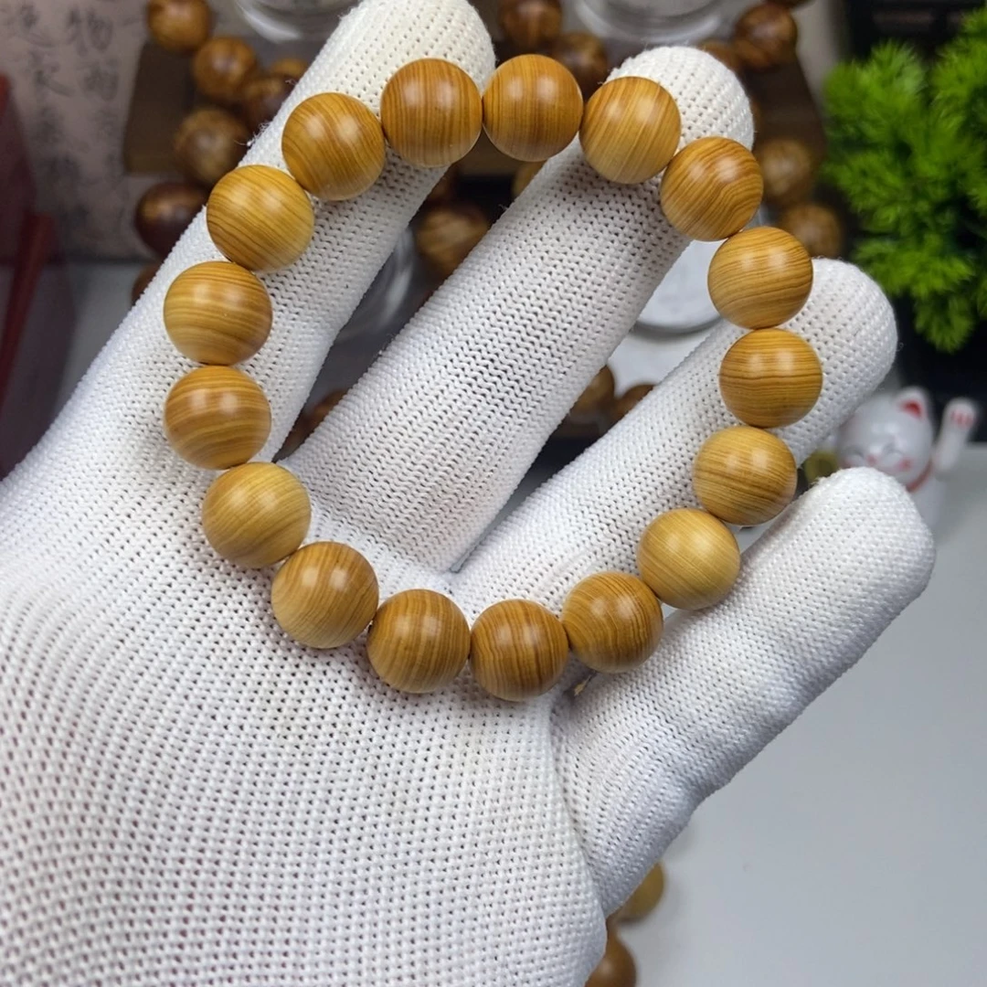 长***树柏木（崖柏）手串/手链1.2鸡油黄崖柏手串