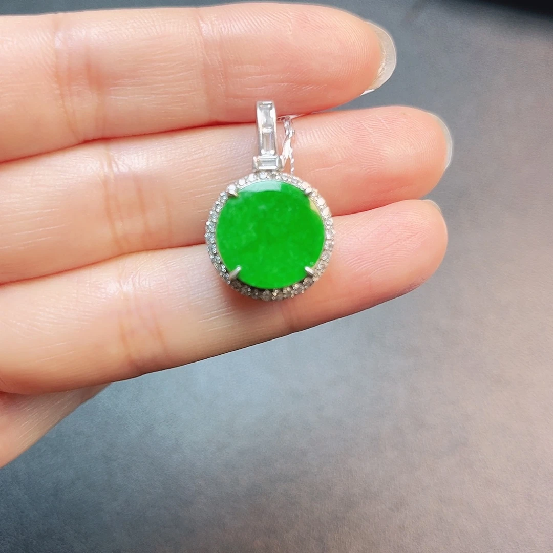 翡翠银S925镶嵌颈饰