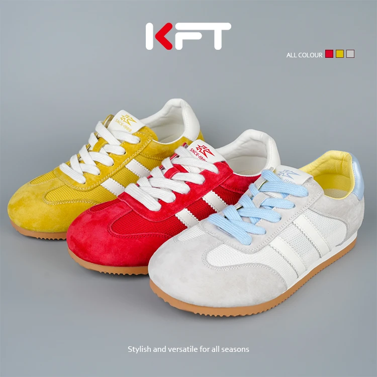 KFT脚王 女士德训鞋板鞋薄底m头透气网面休闲小清新KA260417