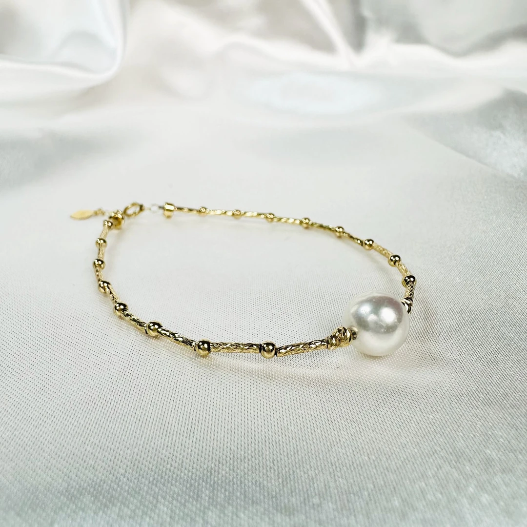 【一见钟情】18K金 海水AKOYA手链 7-8mm【706】