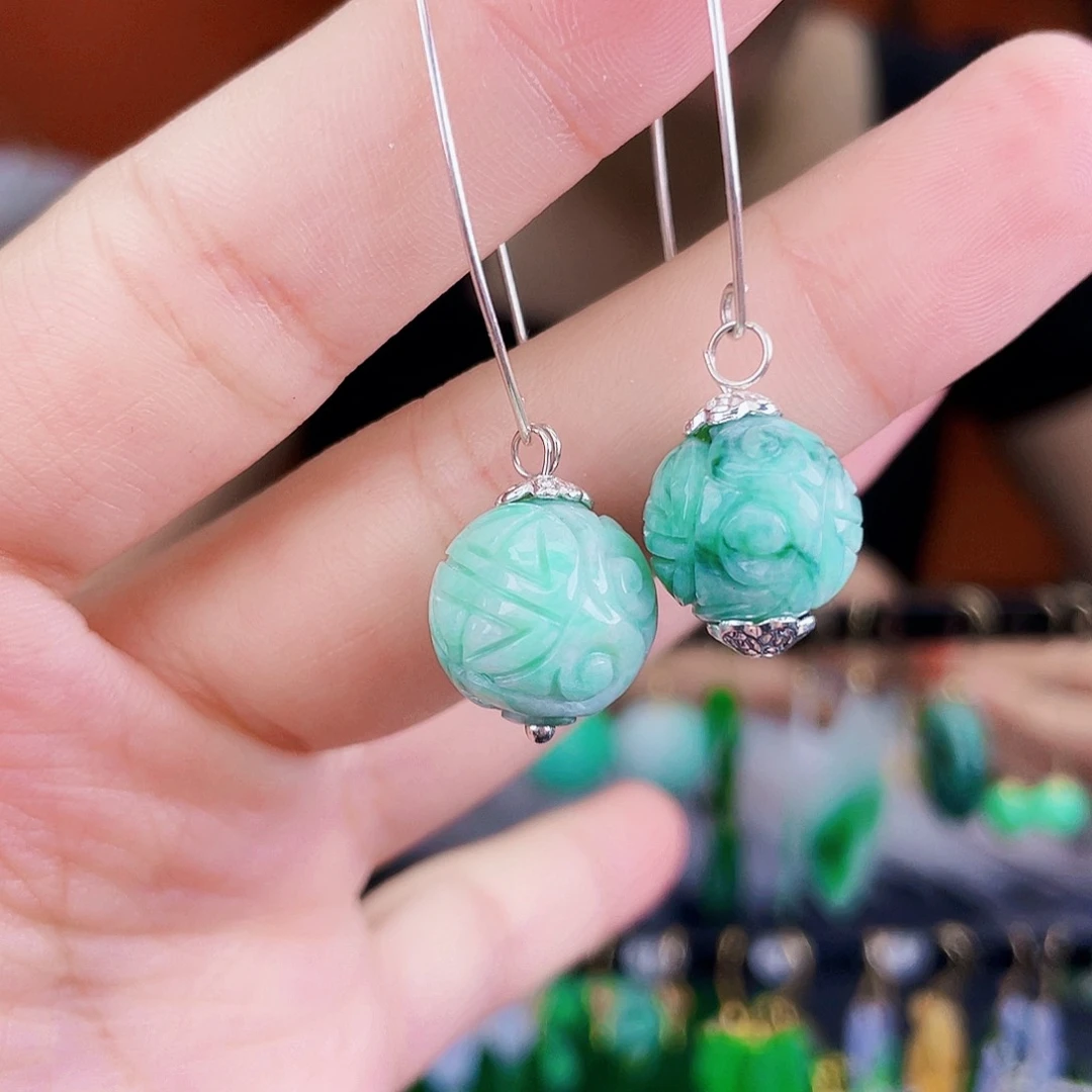 翡翠未镶嵌耳饰饰品