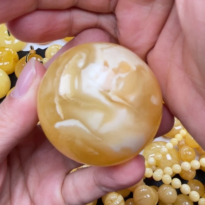 裸石蜜蜡未镶嵌蜜蜡扣子完美无瑕疵重47.2