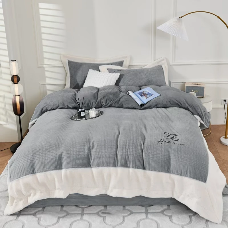 【清风】线下品牌尾单 高端高克重牛奶绒四件套