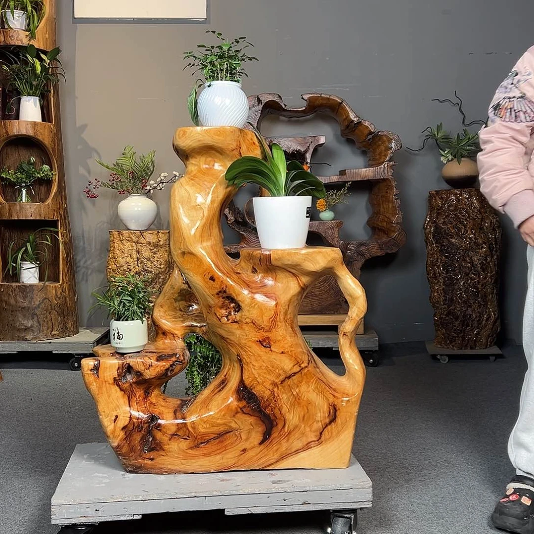 香樟木香樟木根雕花架整体