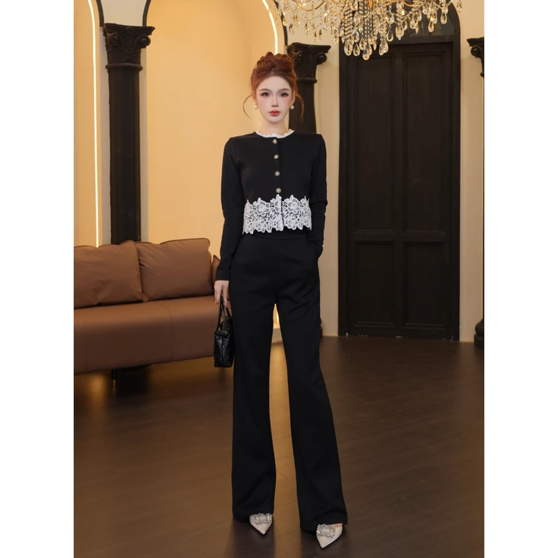 【温迪专属】A女装中性风上衣蕾丝套装时尚套装休闲风拼接JX230