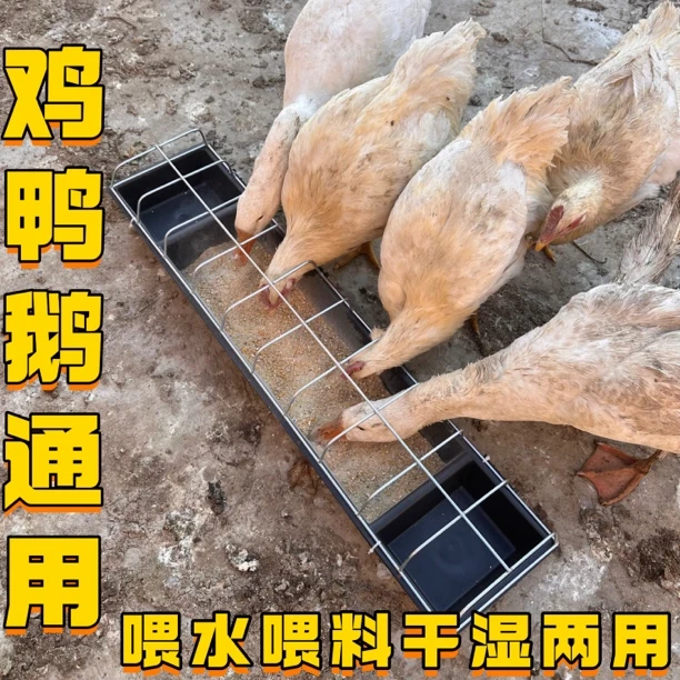 喂鸡神器鸡食槽长方形耐用干湿两用鸡食槽饲料桶喂鸡神器
