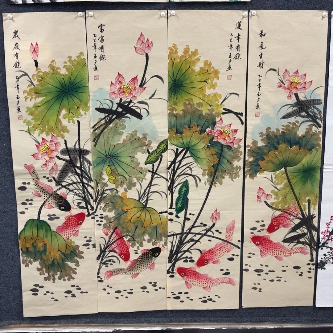 国画35/140四尺对开手绘