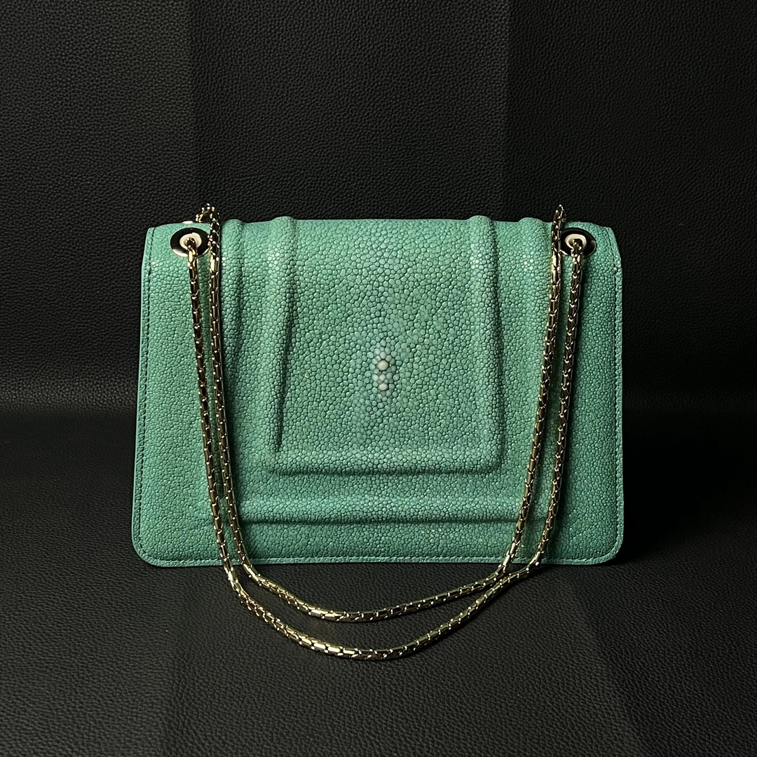 深海珍珠鱼（双链条包宝）轻奢贵气真皮单肩包