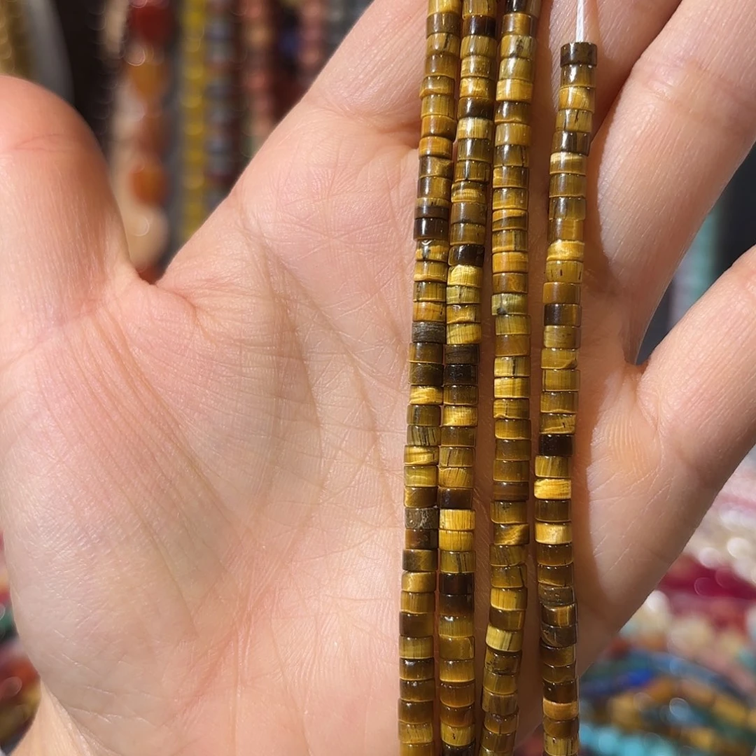 玛瑙/玉髓未镶嵌珠宝半成品虎眼2-4一条