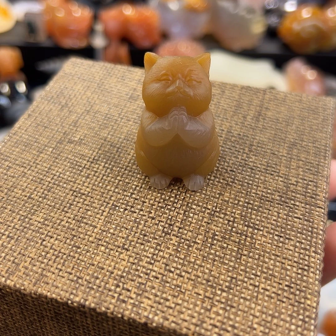 未镶嵌挂件定制玛瑙祈愿猫