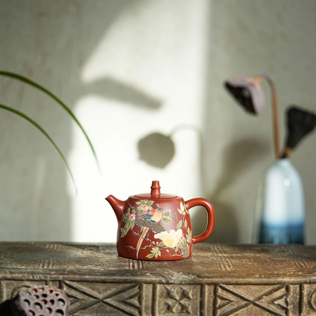 【汉铎 • 绶带鸣春】紫砂壶大红袍165cc 吴敏作品