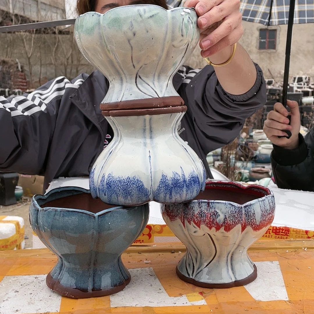 无铅玻璃宜兴紫砂花盆