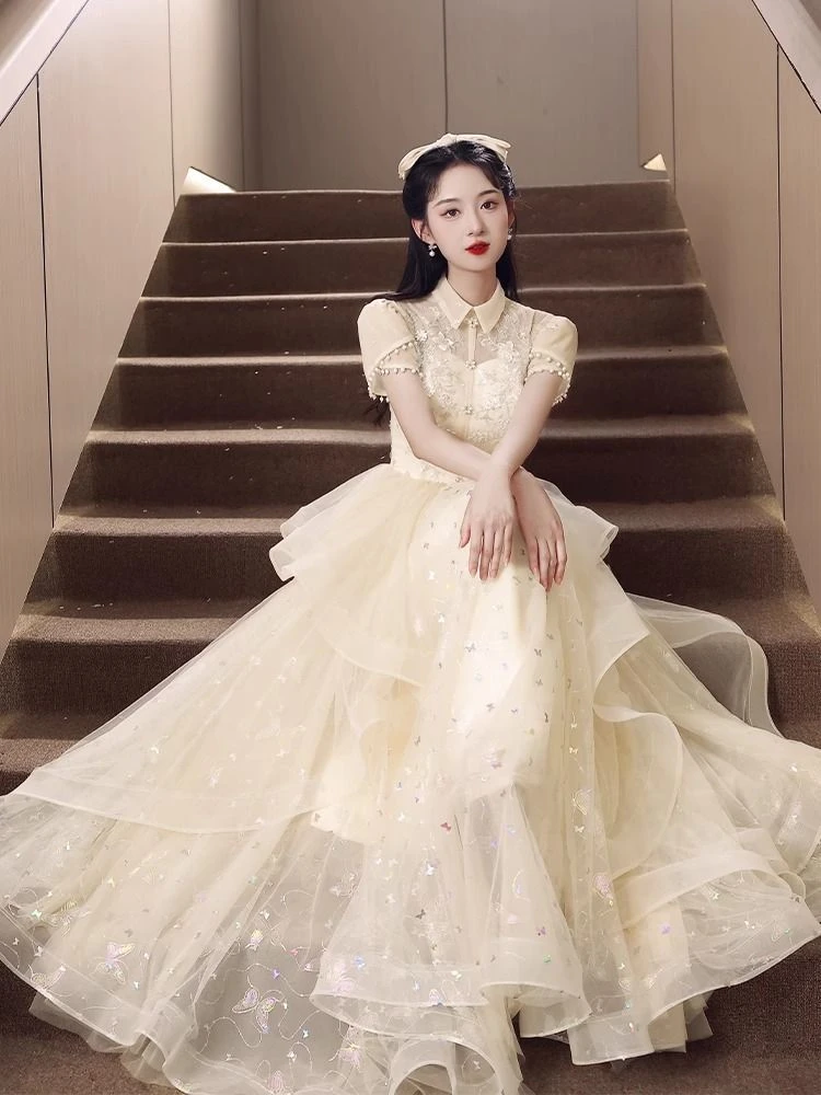 高级感晚礼服女宴会轻奢小众艺考演出成人礼高端主持人礼服裙公主