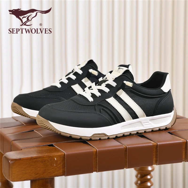 七匹狼男鞋爆款2025新款夏季轻薄透气阿甘鞋男士厚底休闲运动潮鞋