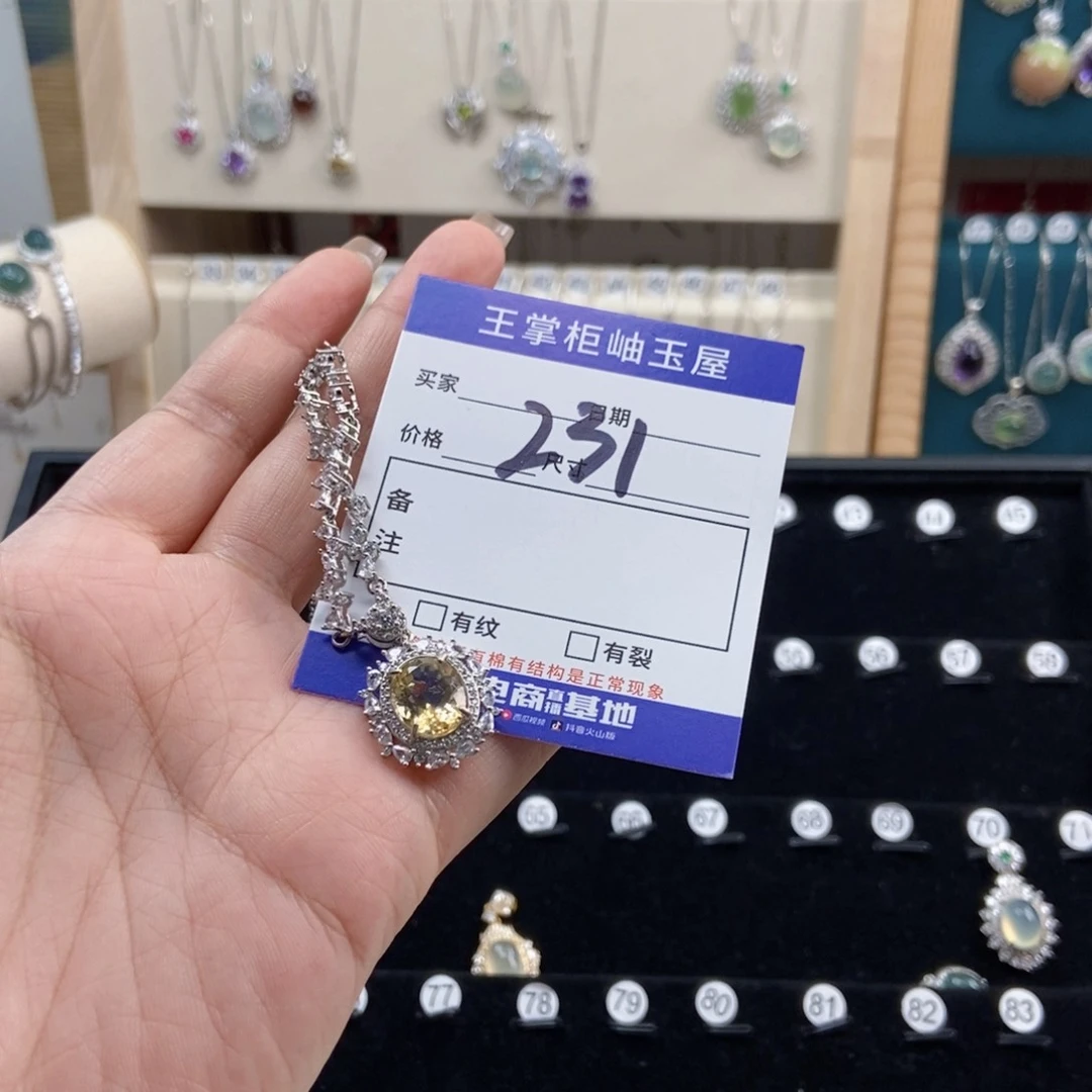 银S925镶嵌颈饰水晶