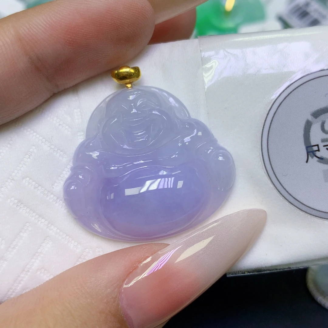 翡翠18K金镶嵌颈饰天然缅甸翡翠a货百元以上9元证书费自理