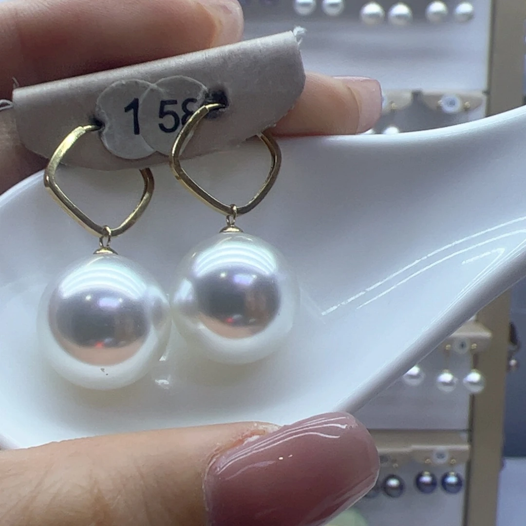 淡水珍珠耳饰18K金镶嵌