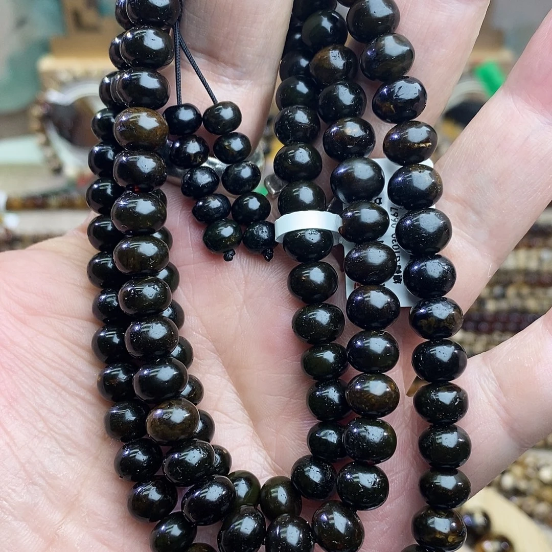 琥珀未镶嵌裸石翳珀108 8+